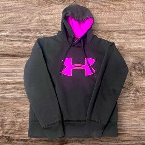 Under Armour ColdGear Black & Pink Semi-Fitted Womens Hoodie MD